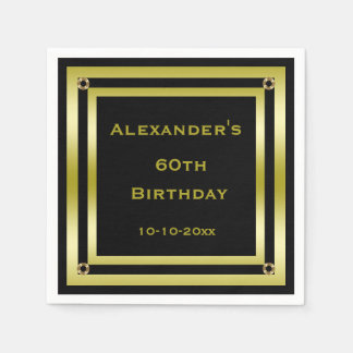 Der 60. Geburtstag des eleganten Black & Gold Gera Serviette