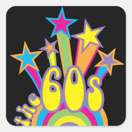 Der 60er des sechzigsten Jahrzehnts Quadratischer Aufkleber