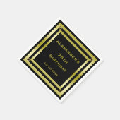 Der 75. Geburtstag des eleganten Black & Gold Gera Serviette (Ecke)