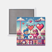 Der 8-Bit-Valentinstag Magnet (Vorderseite/Rückseite)