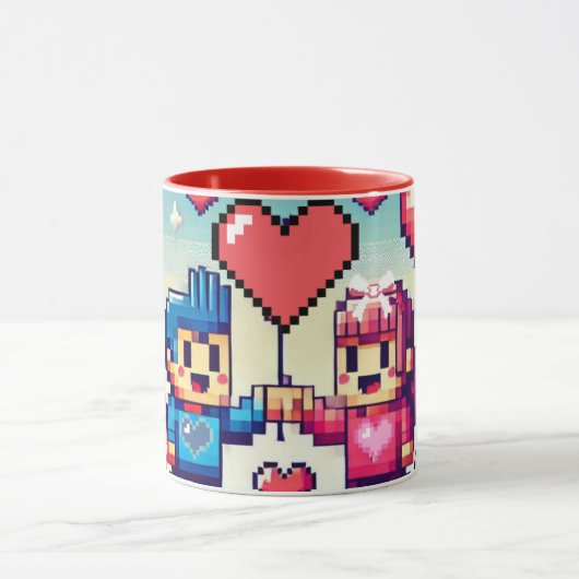 Der 8-Bit-Valentinstag Tasse (Zentrum)