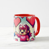 Der 8-Bit-Valentinstag Tasse (VorderseiteRechts)
