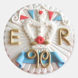 Der 90. Geburtstags-runde Aufkleber der Königin