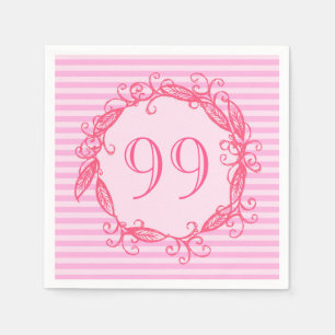 Der 99. Geburtstags-schönes rosa Wirbles der Serviette