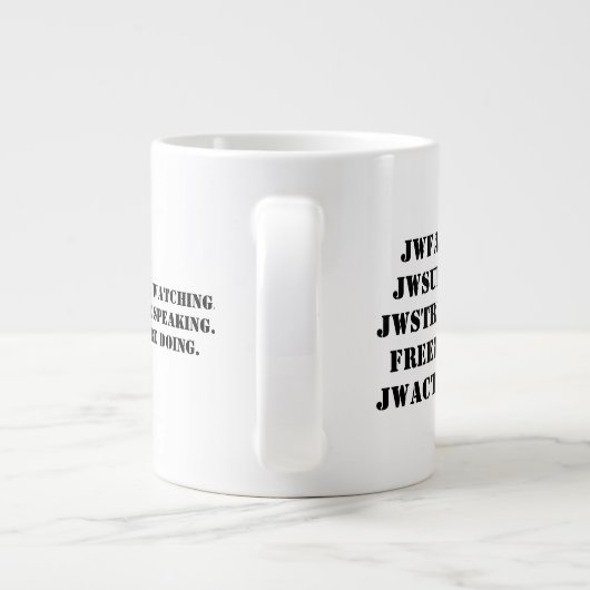 Der AAWA Aktivistenbecher Jumbo-Tasse (Rückseite)
