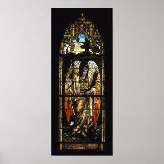 Der Abend Angel Buntglas Poster