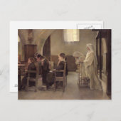 Der Abend der Ersten Kommunion, vor 1890 Postkarte (Vorne/Hinten)