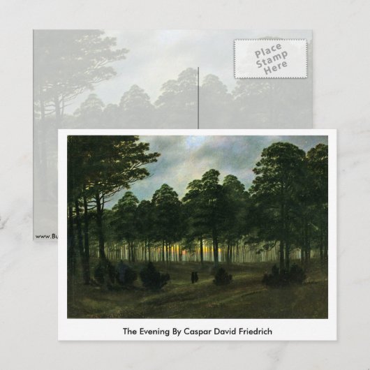 Der Abend von Caspar David Friedrich Postkarte (Vorne/Hinten)