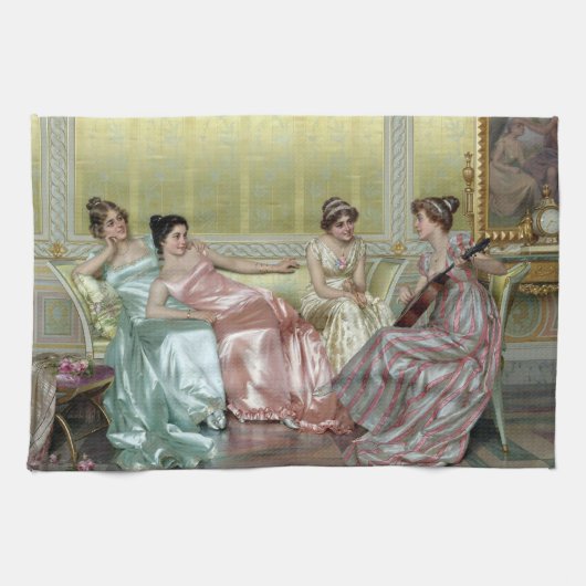 Der Abend von Vittorio Reggianini Geschirrtuch (Horizontal)