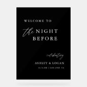 Der Abend vor der Hochzeit Probe Empfang Acrylschild (Vorderseite)