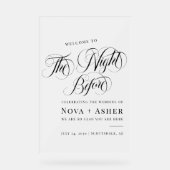 Der Abend vor der Hochzeit Probe Empfang Acrylschild (Vorderseite)