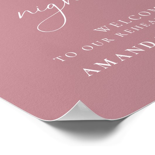 Der Abend vor der Hochzeit Probe Empfang Poster (Ecke)