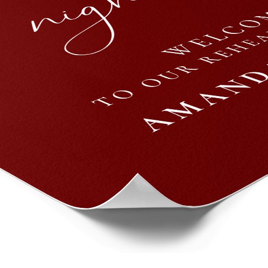 Der Abend vor der Hochzeit Probe Empfang Poster (Ecke)