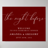 Der Abend vor der Hochzeit Probe Empfang Poster (Vorne)