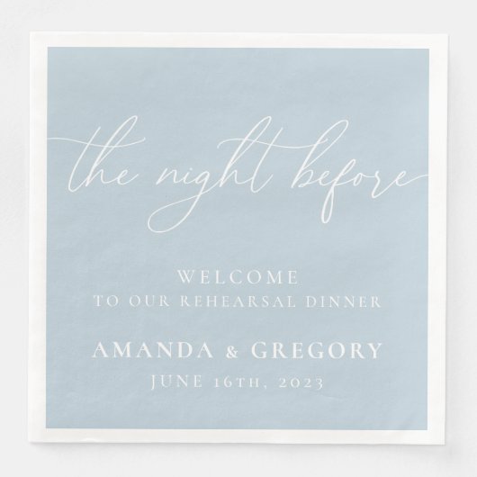 Der Abend vor der Hochzeit Probe Empfang Serviette (Vorderseite)