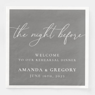 Der Abend vor der Hochzeit Probe Empfang Serviette