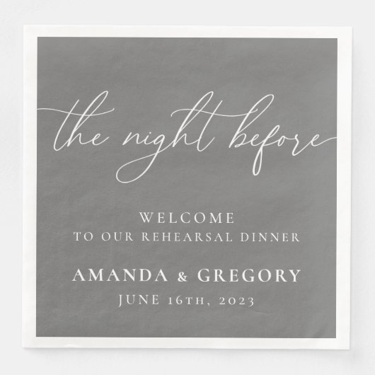 Der Abend vor der Hochzeit Probe Empfang Serviette (Vorderseite)