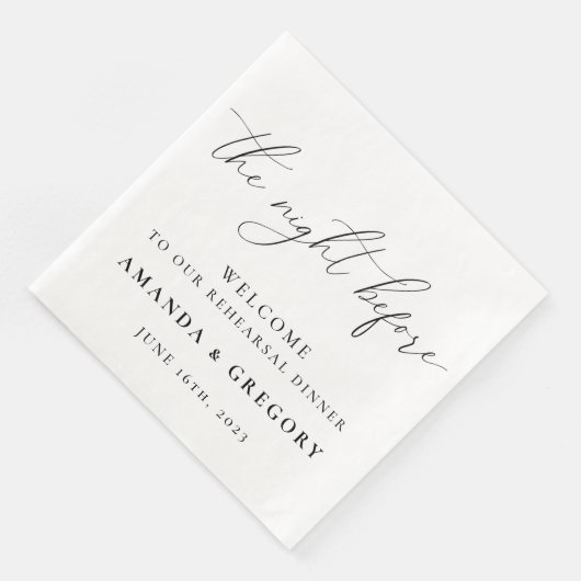 Der Abend vor der Hochzeit Probe Empfang Serviette (Ecke)