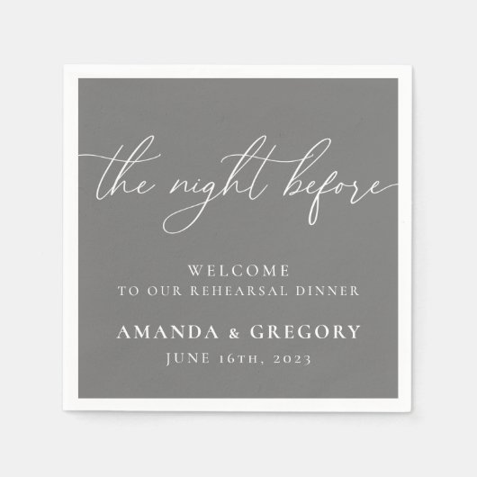 Der Abend vor der Hochzeit Probe Empfang Serviette (Vorderseite)