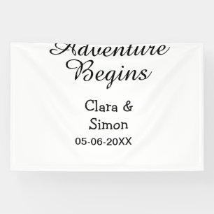 Der Abenteuer beginnt Hochzeitspaar Name Datum Banner