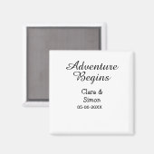 Der Abenteuer beginnt Hochzeitspaar Name Datum ein Magnet (Vorderseite/Rückseite)