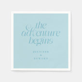 Der Abenteuer beginnt Türkise moderne Typografie Serviette (Vorderseite)