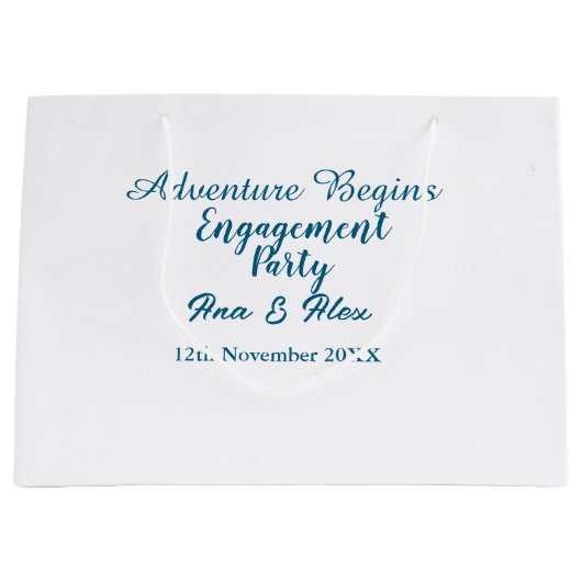 der Abenteuer beginnt Verlobungsfeier Name da Große Geschenktüte (Vorderseite)