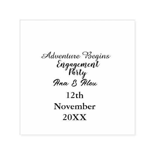 der Abenteuer beginnt Verlobungsfeier Name da Permastempel (Design)