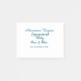 der Abenteuer beginnt Verlobungsfeier Name da Post-it Klebezettel