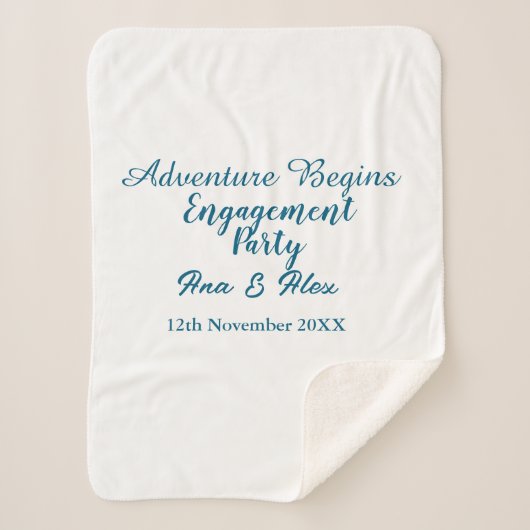 der Abenteuer beginnt Verlobungsfeier Name da Sherpadecke (Vorderseite)