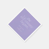 Der Abenteuer beginnt Violette moderne Typografie Serviette (Ecke)
