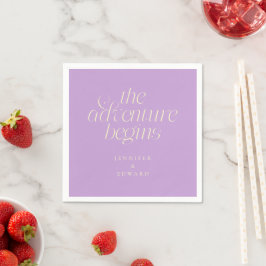 Der Abenteuer beginnt Wisteria Moderne Typografie Serviette