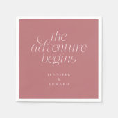 Der Abenteuerbeginn Dusty Pink Moderne Typografie Serviette (Vorderseite)