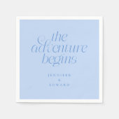 Der Abenteuerbeginn Eisblaue moderne Typografie Serviette (Vorderseite)