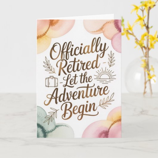 Der Abenteuerbeginn im Ruhestand Karte (Gelbe Blume)