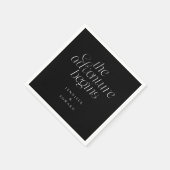 Der Abenteuerbeginn Moderne schwarze Typografie Serviette (Ecke)