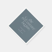 Der Abenteuerbeginn Schieferblau Moderne Typografi Serviette (Ecke)