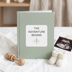 Der Abenteuerbeginn Süße neue Baby-Ankündigung  Quadratischer Aufkleber