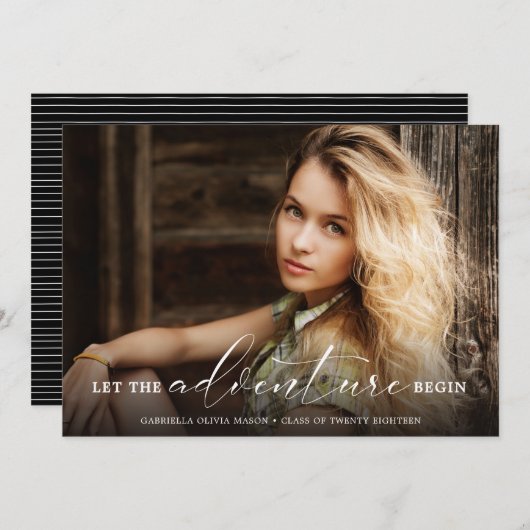 Der Abschluss "Abenteuer starten" im Foto gelassen Ankündigung (Vorne/Hinten)