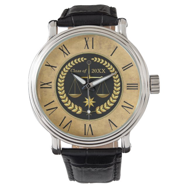 Der Abschluss der Jurastube verleiht Männern maßge Armbanduhr (Vorderseite)