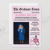 Der Abschluss zur Pflege der Graduate Times Einladung (Vorne/Hinten)