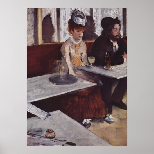 Der Absinth. Degas, Edgar Germain Hilaire Poster (Vorne)