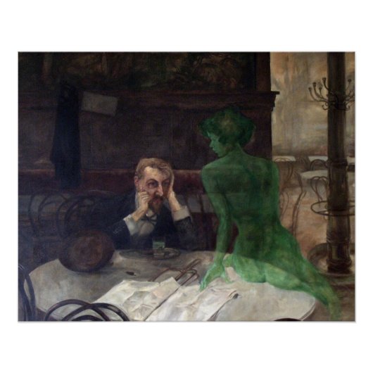 Der Absinth-Trinker Glanz Poster (Vorderseite)