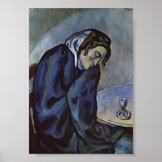 Der Absinthe Drinker von Pablo Picasso Poster (Vorne)