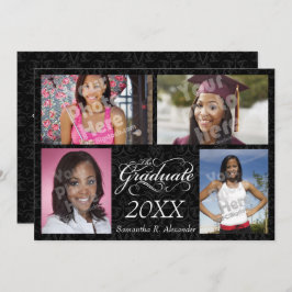 Der Absolvent, elegant schwarz Einladung