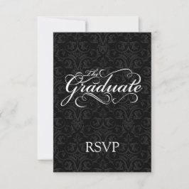 Der Absolvent, elegant schwarz RSVP Karte