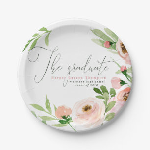 DER ABSOLVENT ERRÖTEN DAS BLUMEN AQUARELL PAPPTELLER