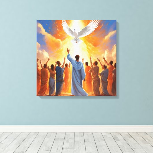 Der Abstieg des Heiligen Geistes auf die Anhänger Leinwanddruck (Insitu (Holzboden))