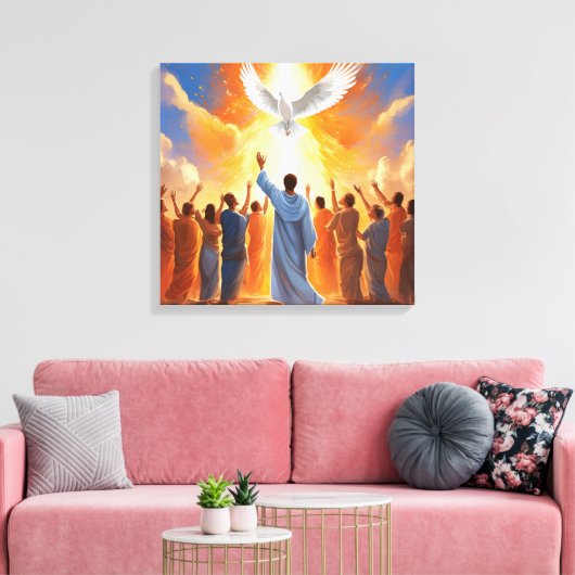 Der Abstieg des Heiligen Geistes auf die Anhänger Leinwanddruck (Insitu (Wohnzimmer))