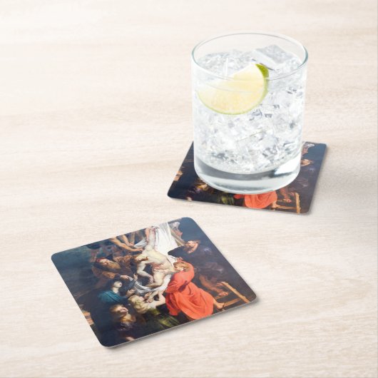 Der Abstieg vom Kreuz, Rubens Rechteckiger Pappuntersetzer (Vor Ort)